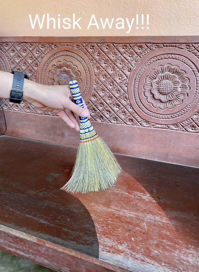 AW BROOMS Small Corn Wisk Brush Broom 11 Inch Indoor Heavy Duty Multi Surface Hard & Soft Floor Home Office Cleaning Tool Supplies 100% Handmade for Household Sweeping Indoor Outdoor (staw Soft Broom) - Image 2