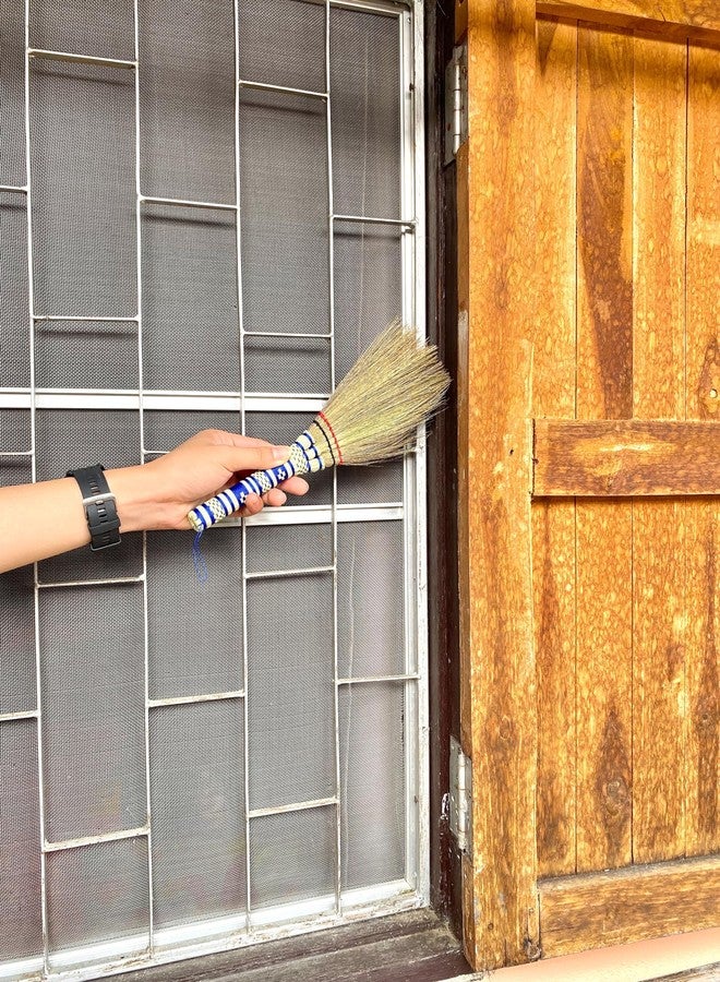 AW BROOMS Small Corn Wisk Brush Broom 11 Inch Indoor Heavy Duty Multi Surface Hard & Soft Floor Home Office Cleaning Tool Supplies 100% Handmade for Household Sweeping Indoor Outdoor (staw Soft Broom) - Image 4