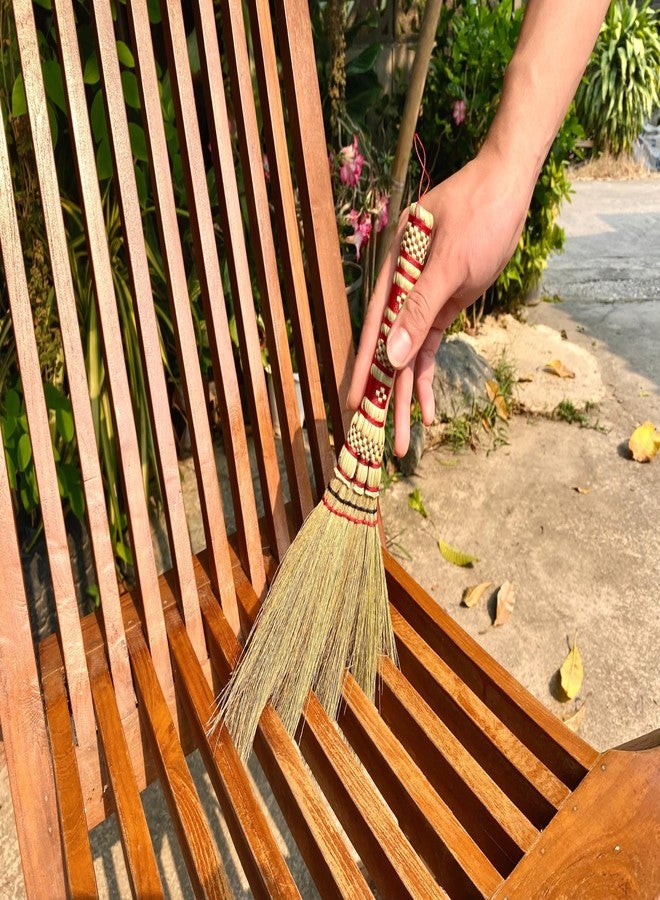 AW BROOMS Small Corn Wisk Brush Broom 11 Inch Indoor Heavy Duty Multi Surface Hard & Soft Floor Home Office Cleaning Tool Supplies 100% Handmade for Household Sweeping Indoor Outdoor (staw Soft Broom) - Image 3