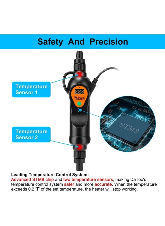 DATOO - Aquarium External Heater InLine Fish Tank External Heater 300W For Canister Filter - Image 1