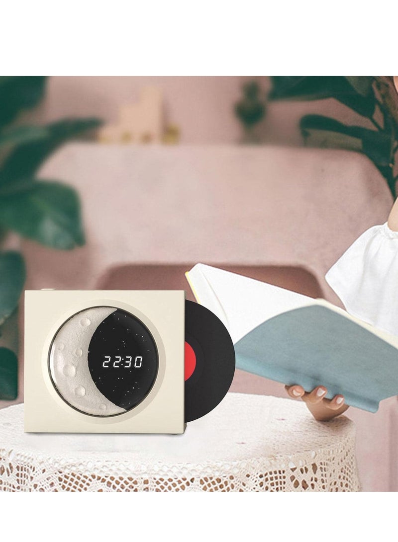 Vinyl Player Speaker, Portable Speaker Support TF Card with Time Display Speaker with Digital Clock for Bedroom  - Image 4