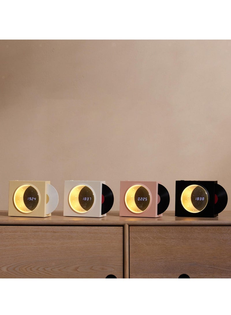 Vinyl Player Speaker, Portable Speaker Support TF Card with Time Display Speaker with Digital Clock for Bedroom  - Image 5