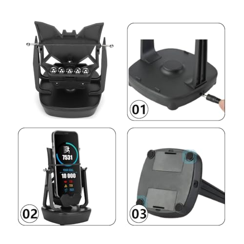 Leopacat Automatic Phone Shaker, USB Step Counter with Silent Rocker Swing Device Stop Motion Stand Pedometer Run Count Program Powered Quick Steps Earning Cable Holder for Fitness Programs - Image 5