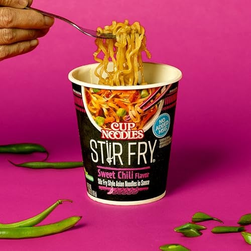 Nissin Cup Noodles Stir Fry Noodles in Sauce, Sweet Chili, 2.89 Ounce (Pack of 6) - Image 3