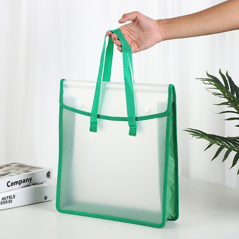Portable Transparent Canvas Drawing Material Paper Student Data Storage Bag Waterproof Large Capacity A3 Snap File Storage - Image 4