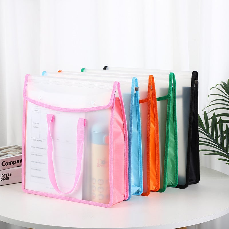 Portable Transparent Canvas Drawing Material Paper Student Data Storage Bag Waterproof Large Capacity A3 Snap File Storage - Image 2