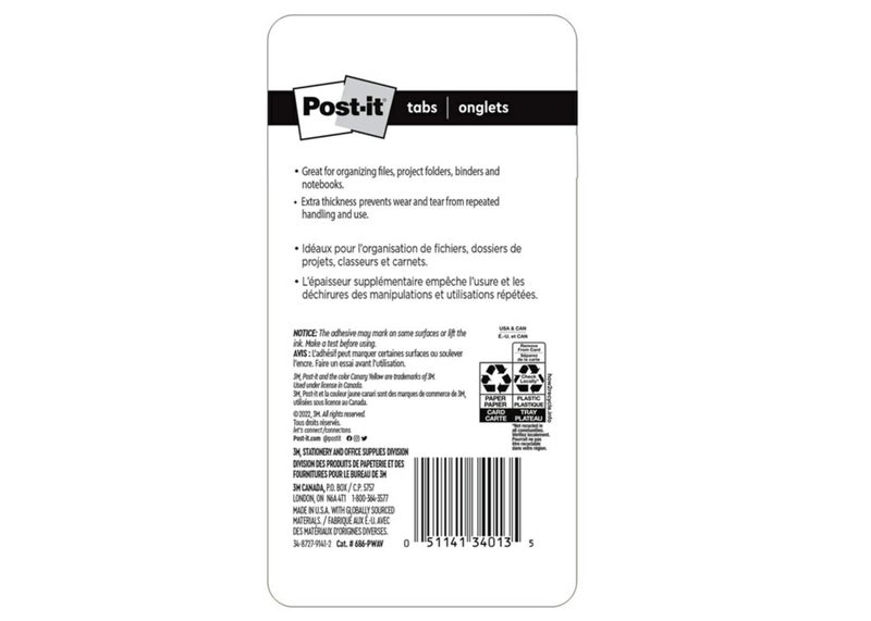 Post It Post-it Tabs, 2 in, Solid, Assorted Colors, 6 Tabs/Color, 4 Colors, 24 Tabs/Pack (686-PWAV) - Image 3