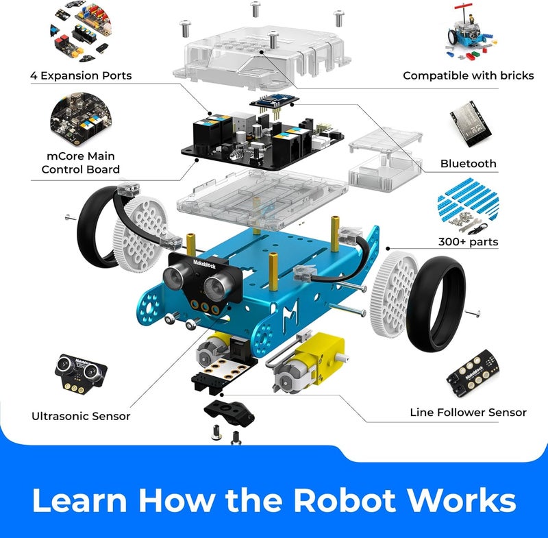 Makeblock mBot Robot Kit, Robotics for Kids Ages 8-12 Learn to Code with Scratch & Arduino, STEM Toys Science Kits for Kids Age 8-12 Boys and Girls Age 8+ - Image 3