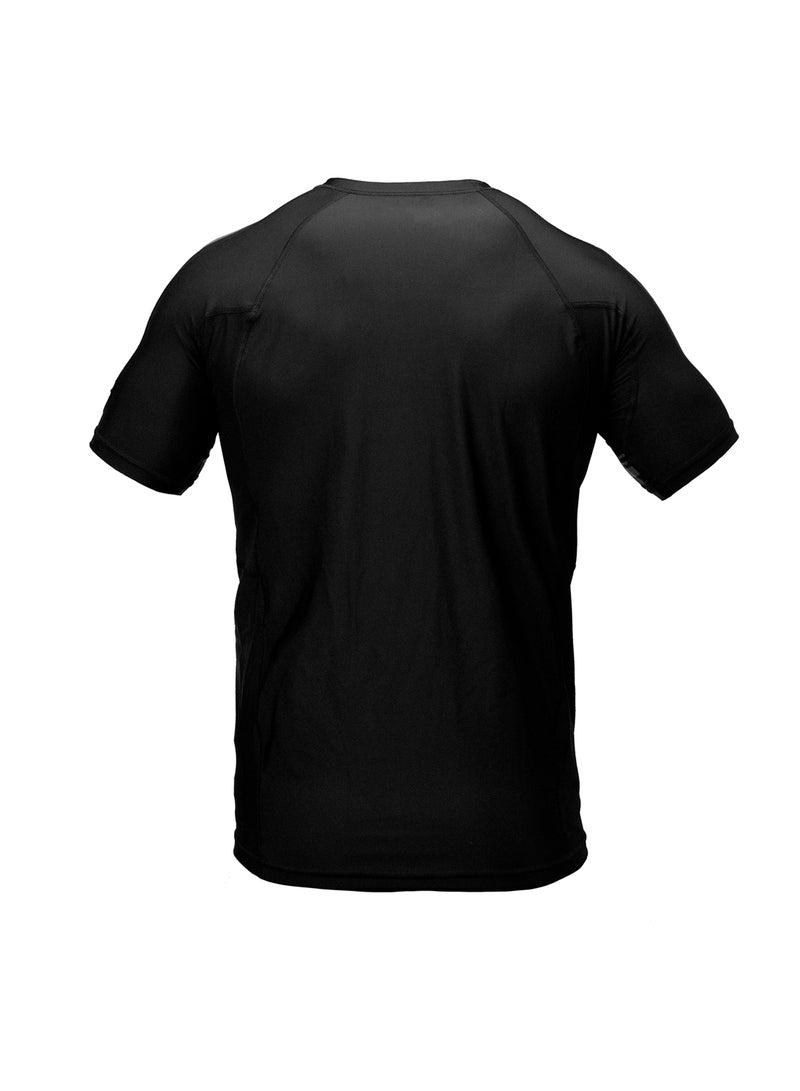 Sanabul Core Short Sleeve Rash Guard â€“ Quick Dry Compression Shirt for Men Black/Gun Metal, MEDIUM - Image 2