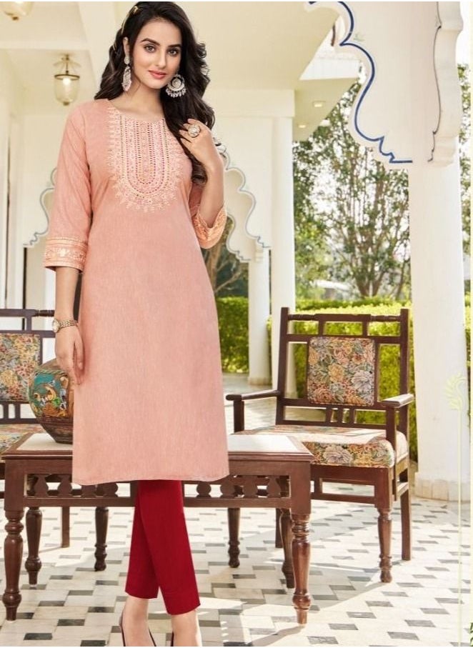 Generic - RAYON LINEN DAILY WEAR KURTI - Image 1