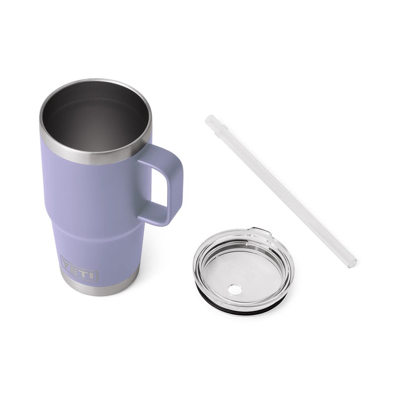 YETI Rambler 25 oz Tumbler with Handle and Straw Lid, Travel Mug Water Tumbler, Vacuum Insulated Cup with Handle, Stainless Steel, Cosmic Lilac - Image 4