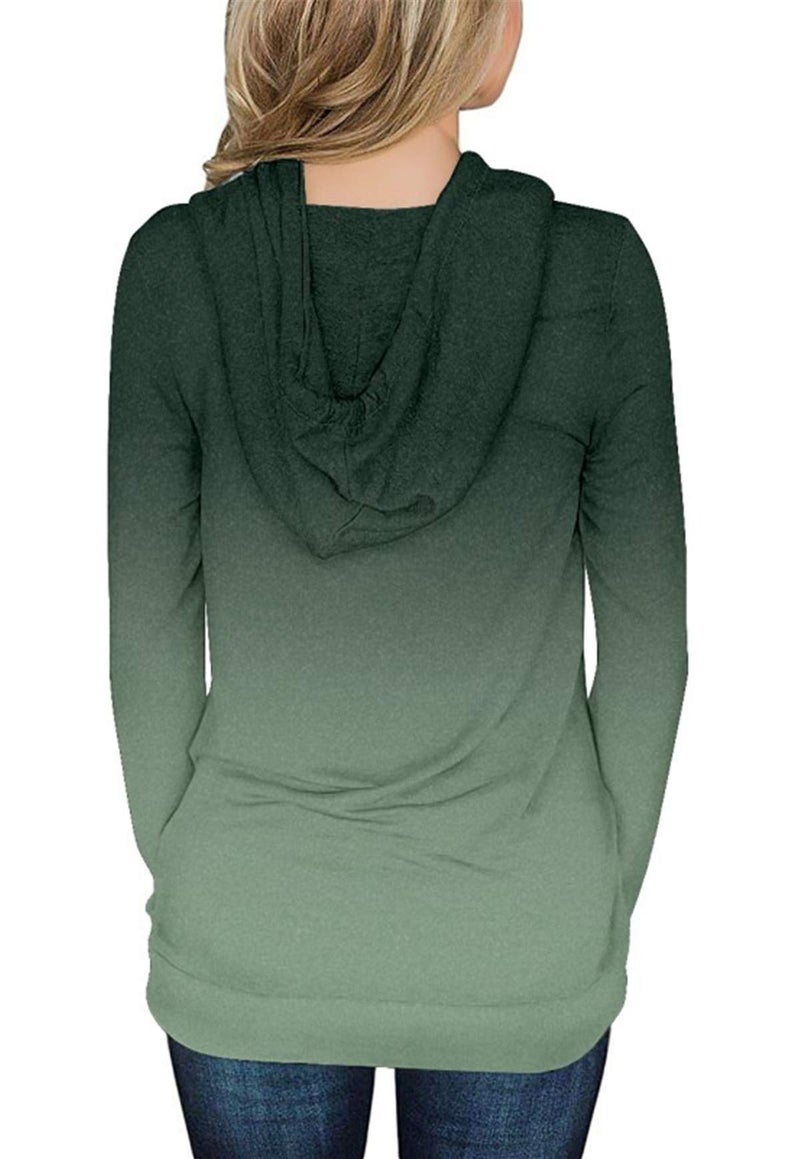 onlypuff Hoodies for Women Tie Dye Hooded Sweatshirts Trendy Teen Girls Fashion Fall Tunic Tops Dressy Shirt GrassGreen 3XL - Image 4