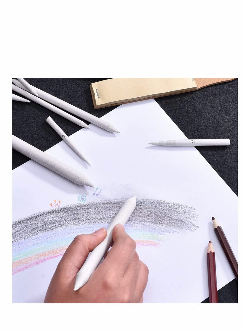 Excefore 12 Pieces Assorted Sized Blending Stumps and Tortillions for Drawing and Sketching with 2 Pieces White Eraser a Felt Bag for Sketch Drawing - Image 5