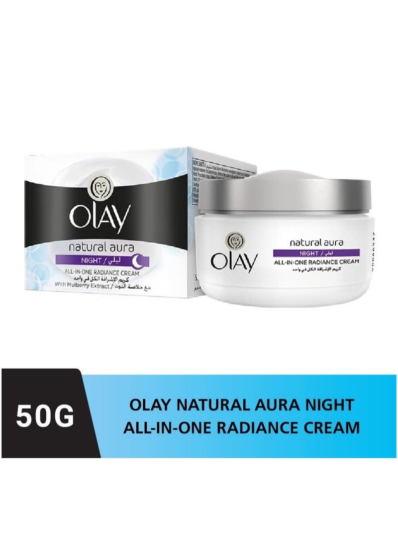Olay Natural Aura Night All-In-One Radiance Cream with Mulberry Extract - 50g - Image 2