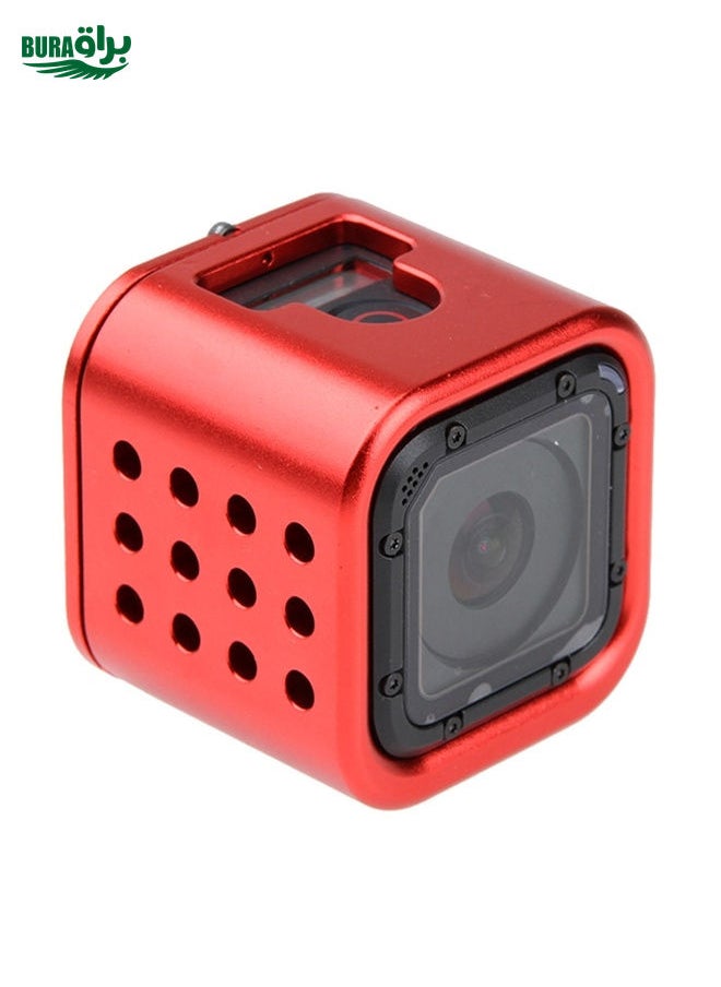 BURAQ - Housing Shell CNC Aluminum Alloy Protective Cage with Insurance Back Cover for GoPro HERO5 Session /HERO4 Session /HERO Session(Red) - Image 1