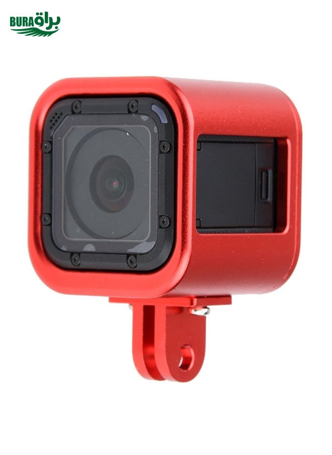 BURAQ - Housing Shell CNC Aluminum Alloy Protective Cage with Insurance Back Cover for GoPro HERO5 Session /HERO4 Session /HERO Session(Red) - Image 1