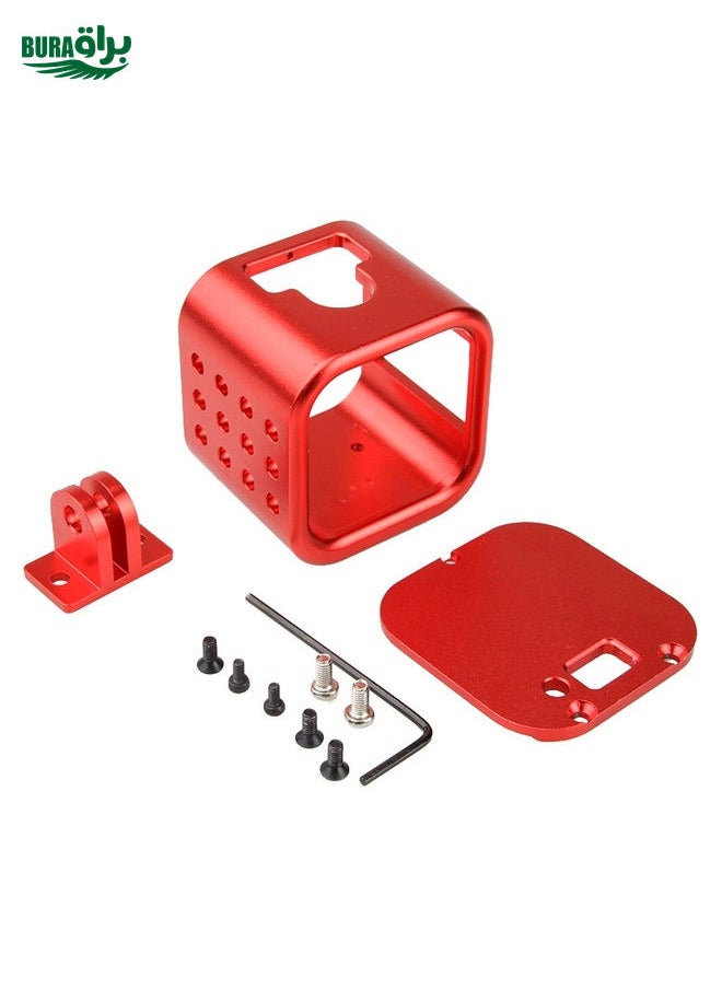 BURAQ - Housing Shell CNC Aluminum Alloy Protective Cage with Insurance Back Cover for GoPro HERO5 Session /HERO4 Session /HERO Session(Red) - Image 1