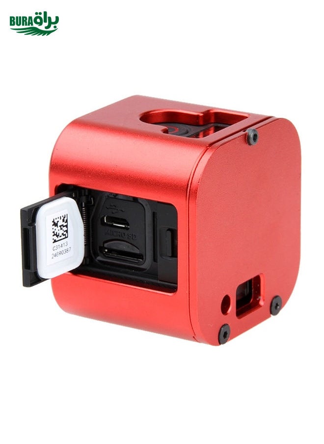BURAQ - Housing Shell CNC Aluminum Alloy Protective Cage with Insurance Back Cover for GoPro HERO5 Session /HERO4 Session /HERO Session(Red) - Image 1
