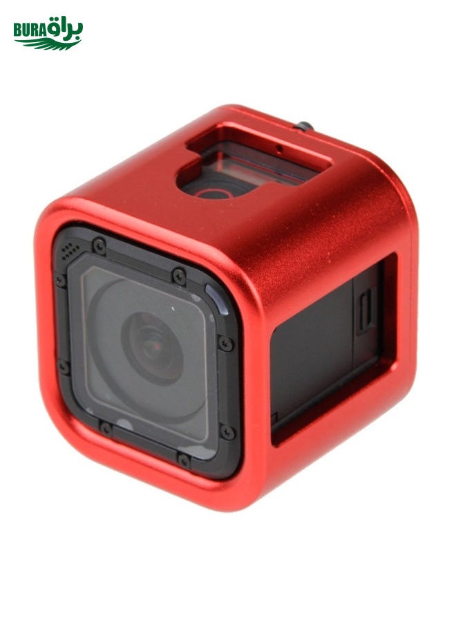 BURAQ - Housing Shell CNC Aluminum Alloy Protective Cage with Insurance Back Cover for GoPro HERO5 Session /HERO4 Session /HERO Session(Red) - Image 1