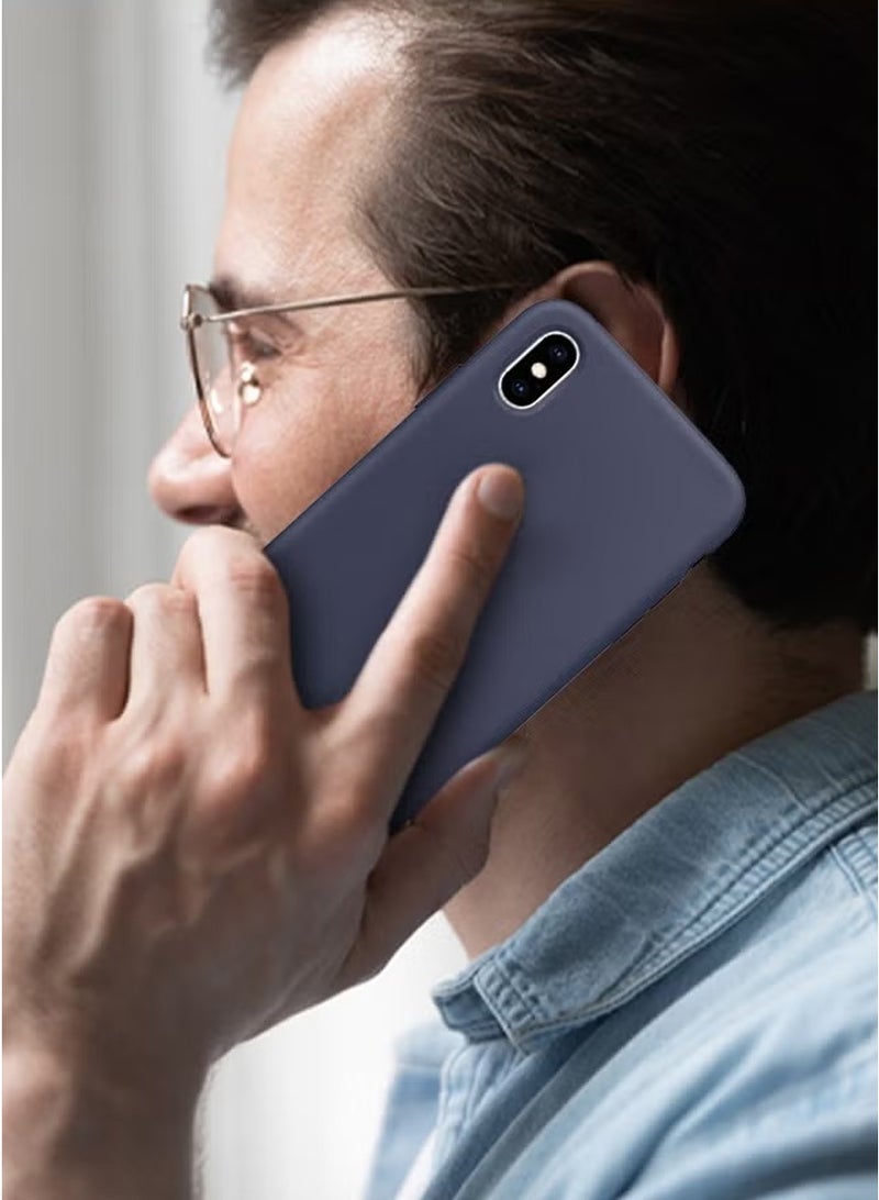 CATANES غطاء سيليكون متميز لجهاز آيفون XS MAX - حماية ناعمة، رفيعة ومضادة للصدمات بلون أزرق منتصف الليل - Image 4