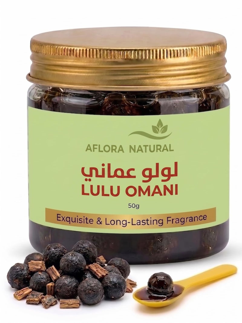 لآلئ بخور أفلورا ناتشورال لولو العمانية المعطرة، مزيج بخور فاخر مع خشب عطري، عطر منزلي يدوم طويلاً، عبوة 50 غرام