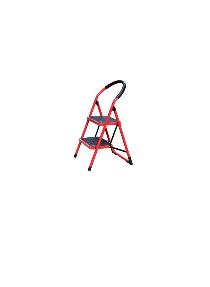 ROBUSTLINE 2 Step Ladder Red with Hand Grip  - Image 1