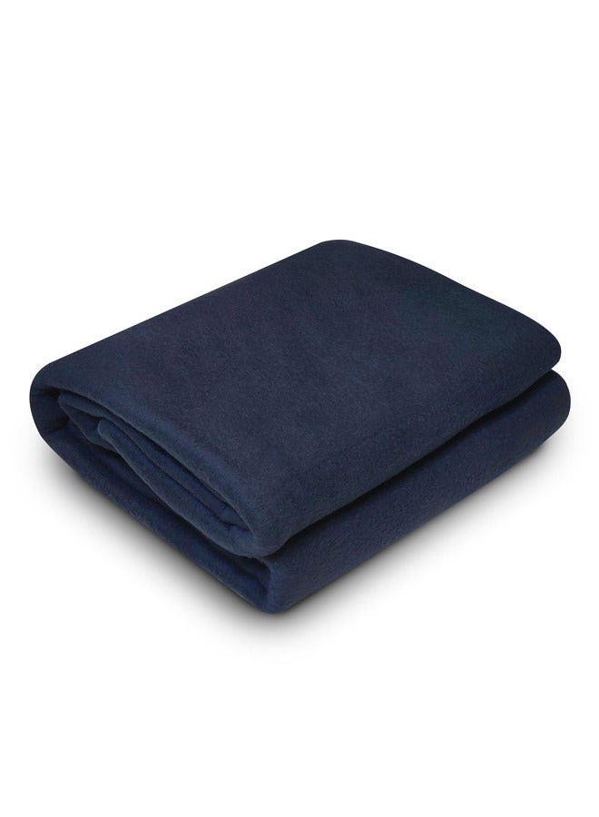 ريموند لحاف Raymond Home بطانية ناعمة ودافئة وأنيقة لتوفير أقصى درجات الراحة الصلبة 240 جرام في المتر المربع - (220 × 130 سم) أزرق - Image 1