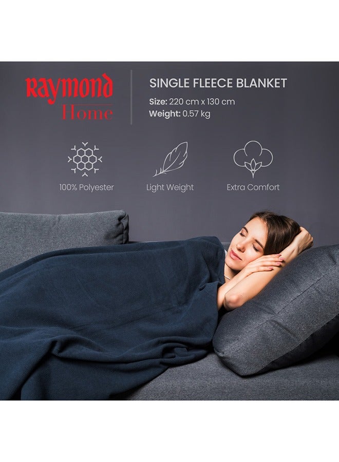 ريموند لحاف Raymond Home بطانية ناعمة ودافئة وأنيقة لتوفير أقصى درجات الراحة الصلبة 240 جرام في المتر المربع - (220 × 130 سم) أزرق - Image 5