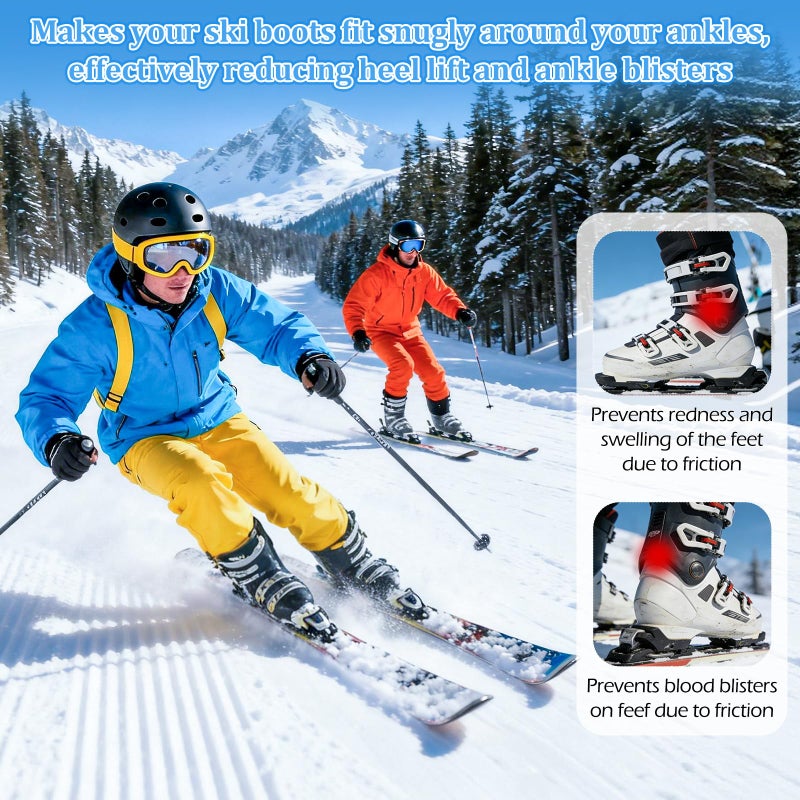 YIBOBO 12 Pack Ski & Snowboard Boot Gel Pads â€“ 4.3mm Thick Self-Adhesive Inserts to Reduce Heel Lift, Pressure & Blisters - Image 4