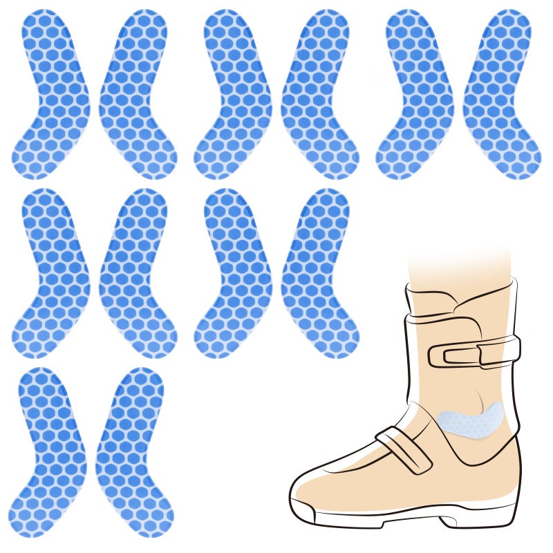 YIBOBO 12 Pack Ski & Snowboard Boot Gel Pads â€“ 4.3mm Thick Self-Adhesive Inserts to Reduce Heel Lift, Pressure & Blisters - Image 1