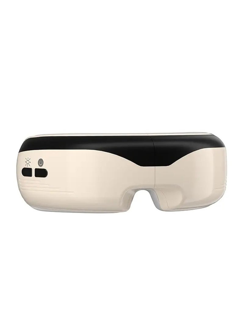 Hihonor Eye Massager with Heat and Cooling for Migraines, Dry Eyes, Dark Circles, Rechargeable Bluetooth Music Heat Cold Eye Massager Improve Sleeping - Great Gifts for Woman and Man (Beige)  - Image 1