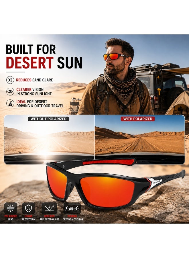 Polarized Sports Sunglasses for Men, UV400 Anti-Glare Eyewear for Fishing, Cycling, Driving, Hiking, Outdoor Activities — Lightweight TR90 Frame - Image 5