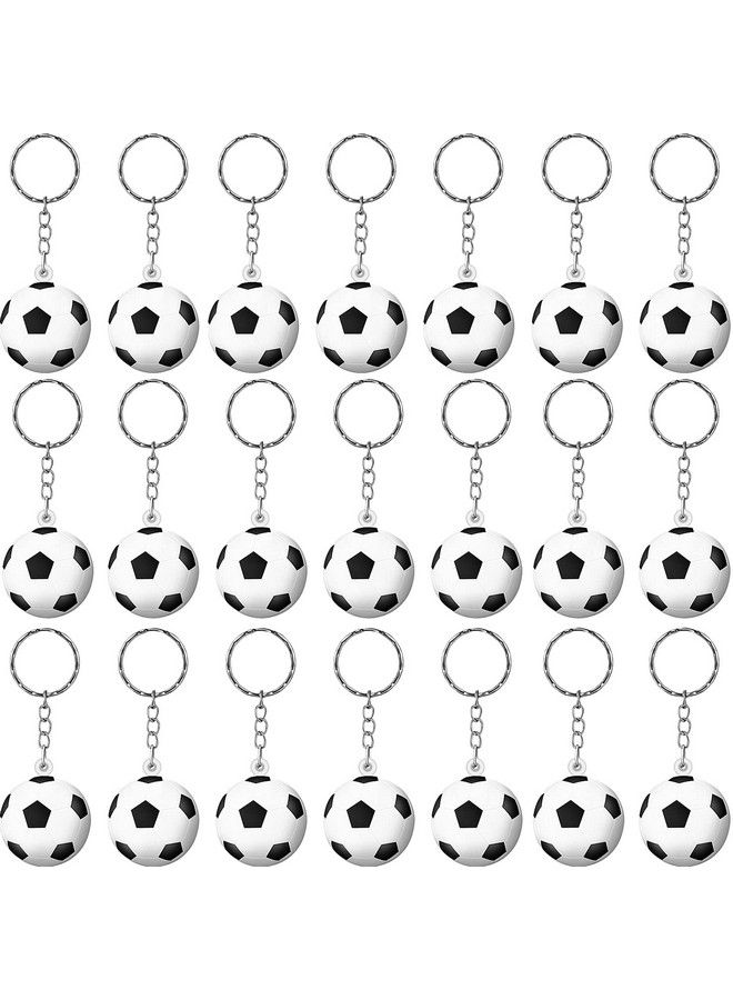 Blulu 30 حزمة من سلاسل مفاتيح كرة القدم كرات ضغط رياضية سلاسل مفاتيح كرة القدم سلسلة مفاتيح لكرة القدم للأولاد هدايا حفلات الكرنفال المدرسية - Image 2