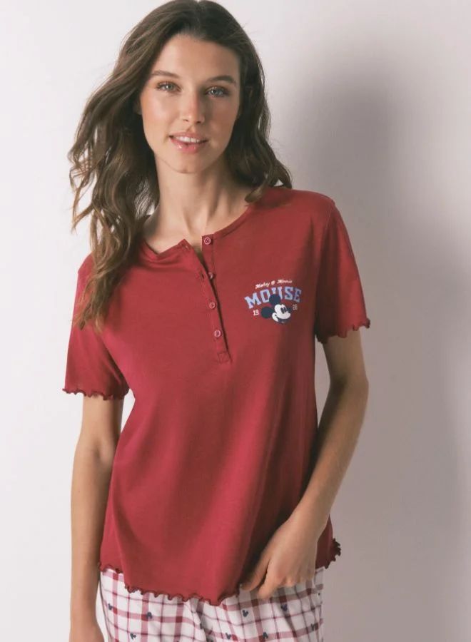 women'secret Red Mickey Cotton Short Pyjamas