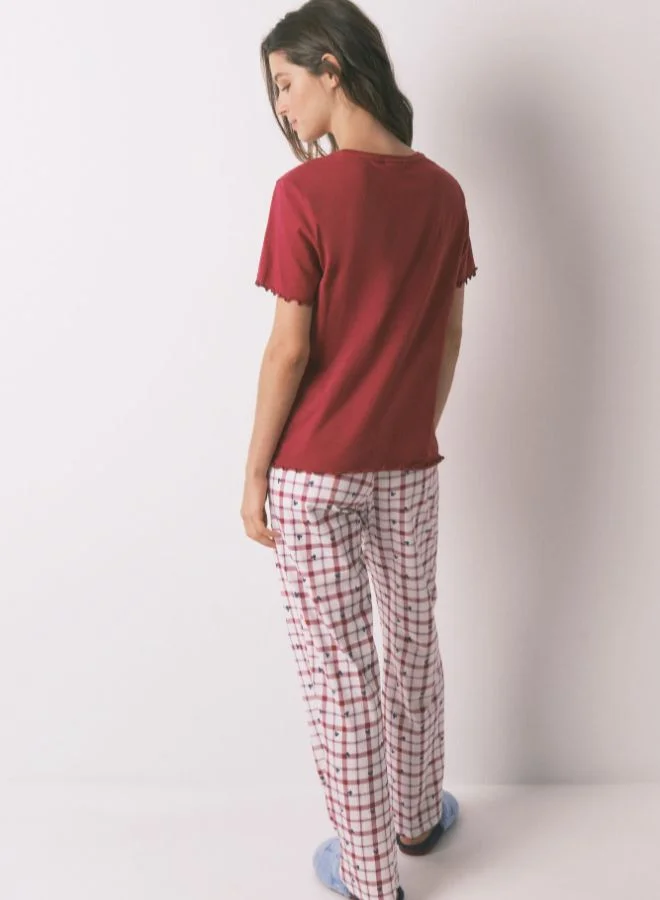 women'secret Red Mickey Cotton Short Pyjamas