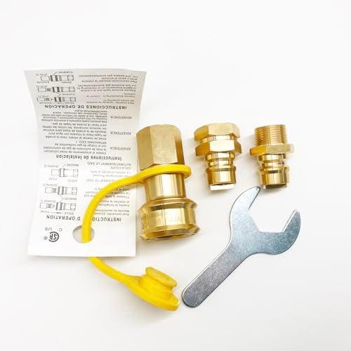 GRILLJOB جرّار GRILLJOB 3/4" أنثوي وذكري من النحاس الصلب مع موصلات سريعة للغاز الطبيعي والغاز المسال - Image 5