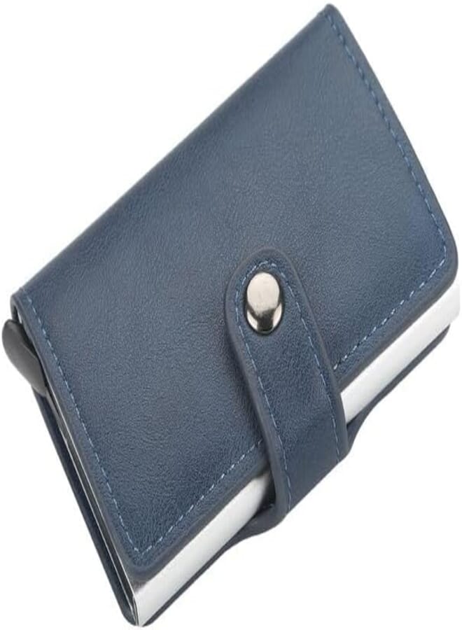 (D-KABY) Carbon Fiber PU Leather Card Holder for Men Slim Wallet Smart Small Wallet Gift 9 * 6 * 1.5cm Slim Minimalist Wallet (Blue)
