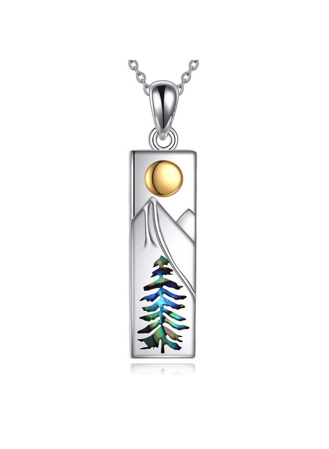 YFN Mountain Necklace For Women Sterling Silver Nature Necklace Jewelry Gift For Skiers, Hikers, Campers, Climbers And Nature Lovers (Silver-Mountain Nature Necklace) - Image 1