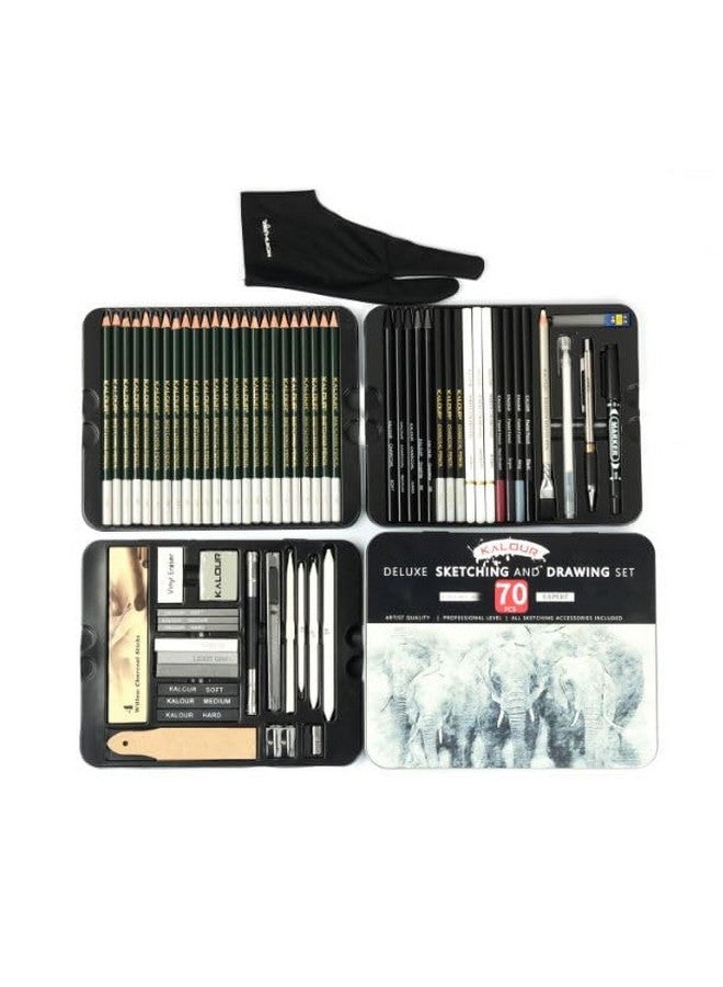 KALOUR KALOUR Art Premium Sketching Graphite Charcoal Drawing Pencil Set for Artist Painting Shading Drawing Sketch Gift Set Kit 70 pcs Set  - Image 1