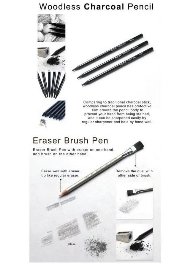 KALOUR KALOUR Art Premium Sketching Graphite Charcoal Drawing Pencil Set for Artist Painting Shading Drawing Sketch Gift Set Kit 70 pcs Set  - Image 5