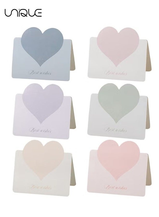 Unique 30 Pcs Foldable Love Heart Greeting Cards, Color Romantic Heart Blank Cards Note Card, Wedding Card Flower for all kinds of Greeting Card (6 colors)  - Image 1