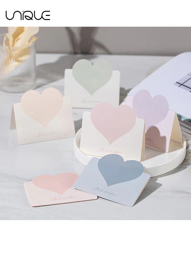 Unique 30 Pcs Foldable Love Heart Greeting Cards, Color Romantic Heart Blank Cards Note Card, Wedding Card Flower for all kinds of Greeting Card (6 colors)  - Image 3