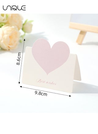 30 Pcs Foldable Love Heart Greeting Cards, Color Romantic Heart Blank Cards Note Card, Wedding Card Flower for all kinds of Greeting Card (6 colors) - view 2