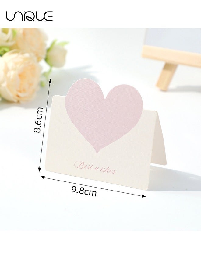 Unique 30 Pcs Foldable Love Heart Greeting Cards, Color Romantic Heart Blank Cards Note Card, Wedding Card Flower for all kinds of Greeting Card (6 colors)  - Image 2