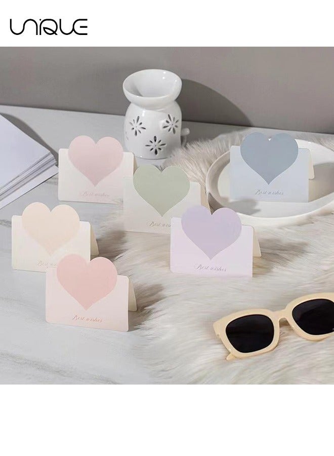 Unique 30 Pcs Foldable Love Heart Greeting Cards, Color Romantic Heart Blank Cards Note Card, Wedding Card Flower for all kinds of Greeting Card (6 colors)  - Image 5