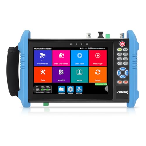 Rsrteng جهاز اختبار كاميرات المراقبة Rsrteng، 8K 32MP 4K 12MP جهاز اختبار كاميرات IP مع POE++ بحد أقصى 90W، جهاز اختبار كاميرات CVBS بشاشة لمس IPS 7 بوصات أدوات الشبكة تدعم واجهة SFP 1CH جهاز اختبار IPC IPC-9800Pro - Image 1