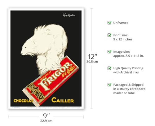 Pacifica Island Art Frigor Chocolat - Vintage Swiss Advertising Poster by Leonetto Cappiello c.1929 - Master Art Print (Unframed) 9in x 12in - Image 2