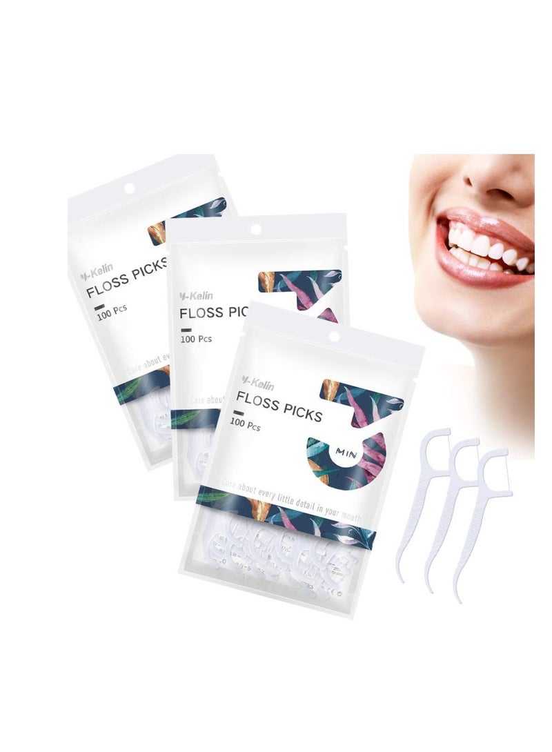 Excefore Dental Floss, Triple Clean Advanced Clean Dental Floss Stick, Tooth Picks, Floss Picks, Keeps Your Mouth Fresh and Clean (300 Picks) - Image 1