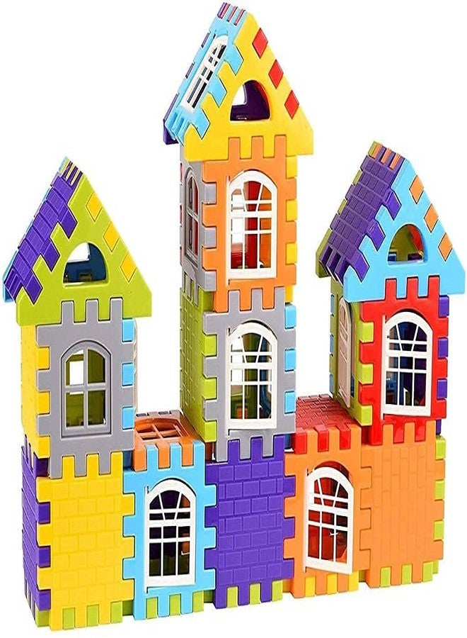 plutofit Home House Building Blocks with Attractive Windows and Smooth Rounded Edges, Building Blocks Toys and Games 96Pcs. - Image 2