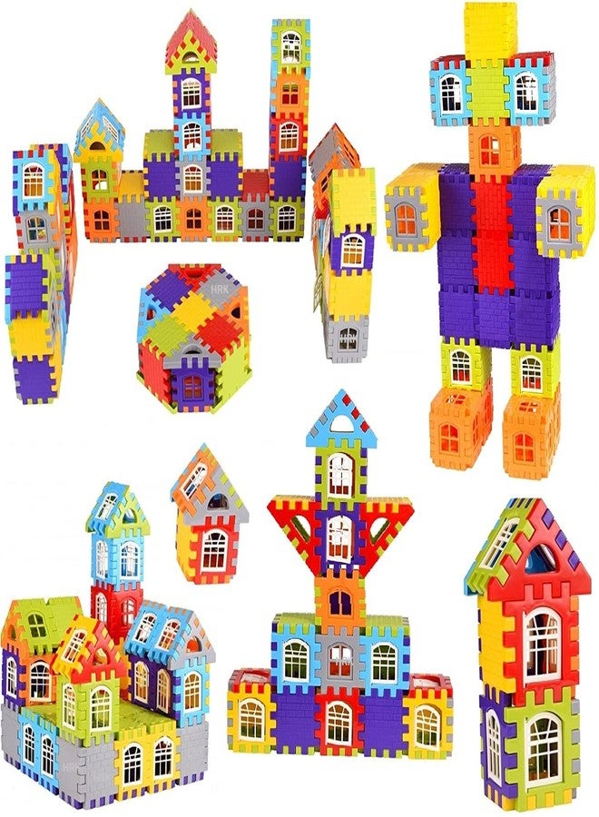plutofit Home House Building Blocks with Attractive Windows and Smooth Rounded Edges, Building Blocks Toys and Games 96Pcs. - Image 4